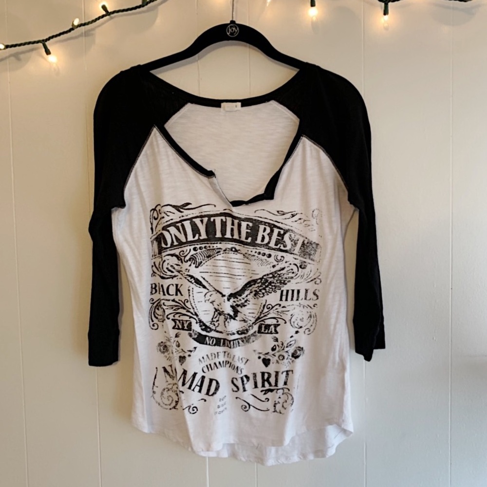 Graphic baseball tee